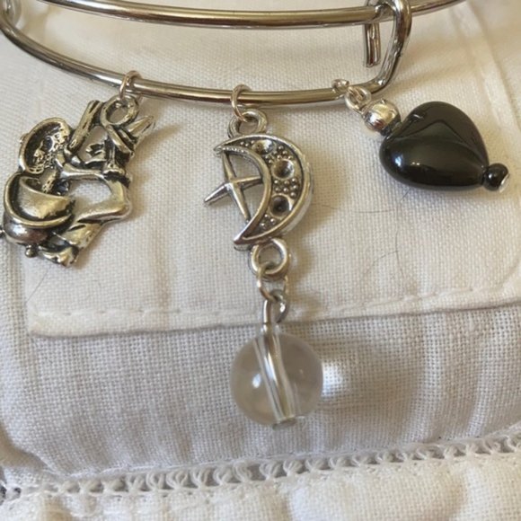 Fullmoon witch 🧙♀️🌚 🖤 Heart Agate bracelet - Picture 2 of 8